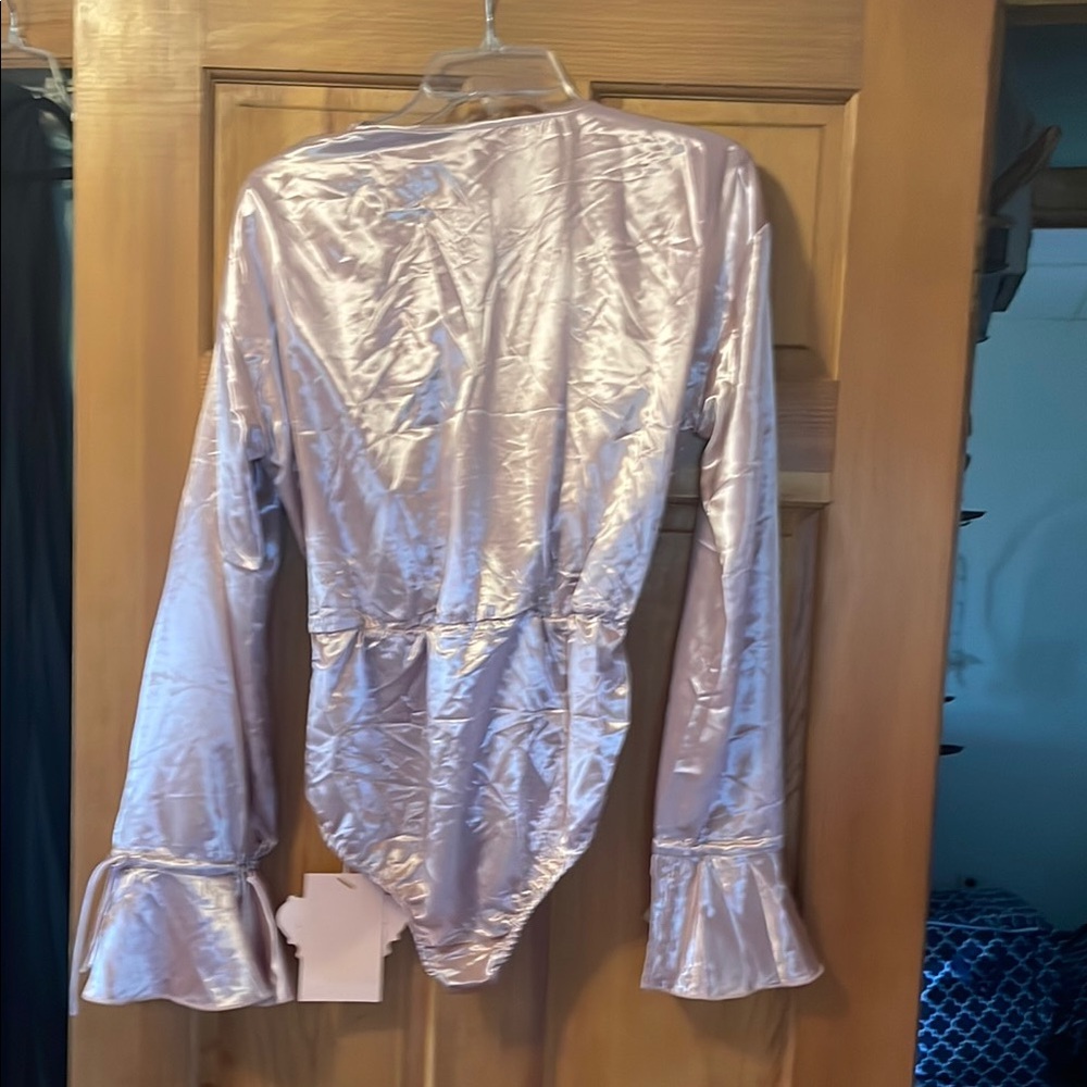 Satin Ruffle Bodysuit - Picture 3 of 5